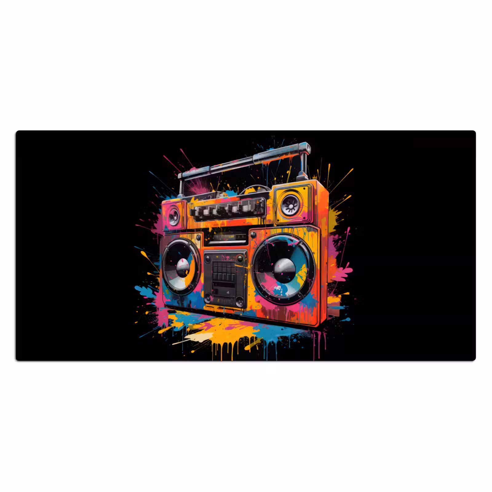 Bureau onderlegger - Radio - Graffiti - Box - Kleuren - Zwart — 1