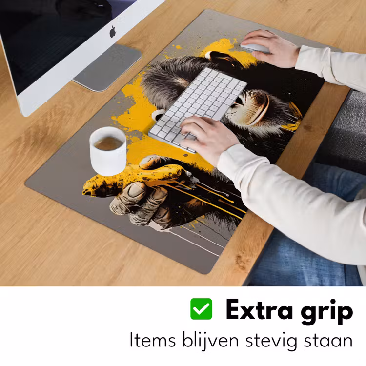 Bureau onderlegger - Aap - Chimpansee - Banaan - Geel - Dieren - Stropdas — 5