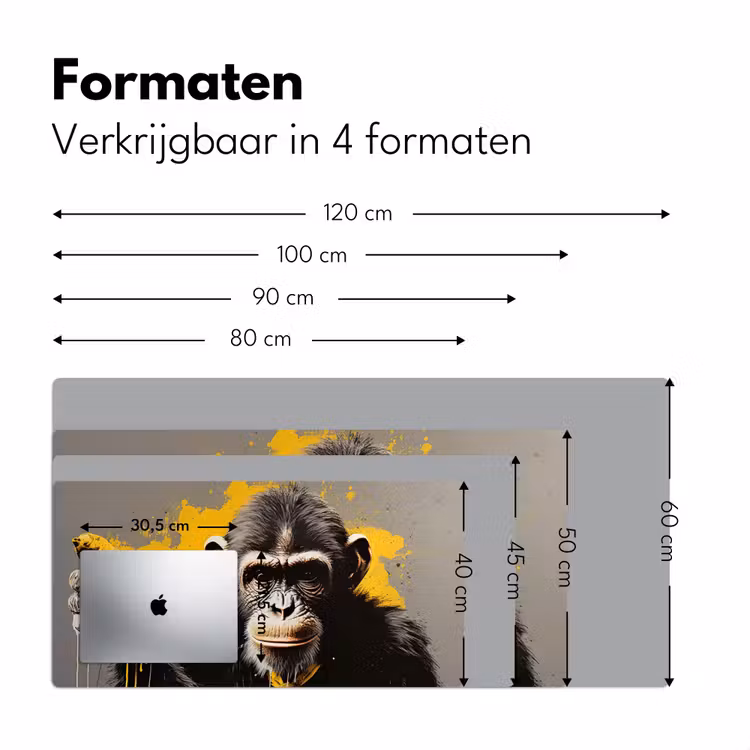 Bureau onderlegger - Aap - Chimpansee - Banaan - Geel - Dieren - Stropdas — 7