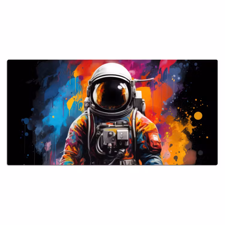 Bureau onderlegger - Astronaut - Graffiti - Zwart - Kleuren — 1