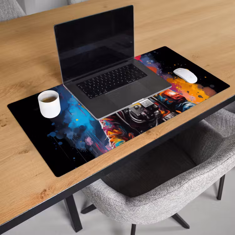 Bureau onderlegger - Astronaut - Graffiti - Zwart - Kleuren — 2