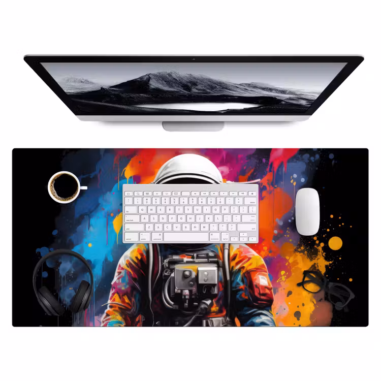 Bureau onderlegger - Astronaut - Graffiti - Zwart - Kleuren — 3