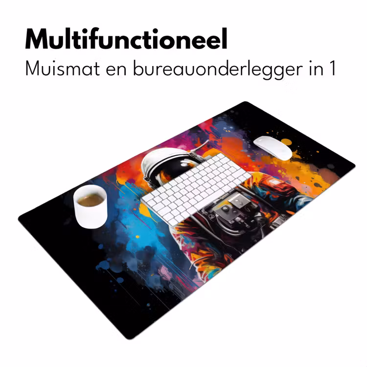 Bureau onderlegger - Astronaut - Graffiti - Zwart - Kleuren — 6