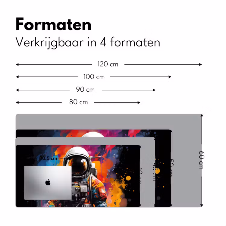 Bureau onderlegger - Astronaut - Graffiti - Zwart - Kleuren — 7