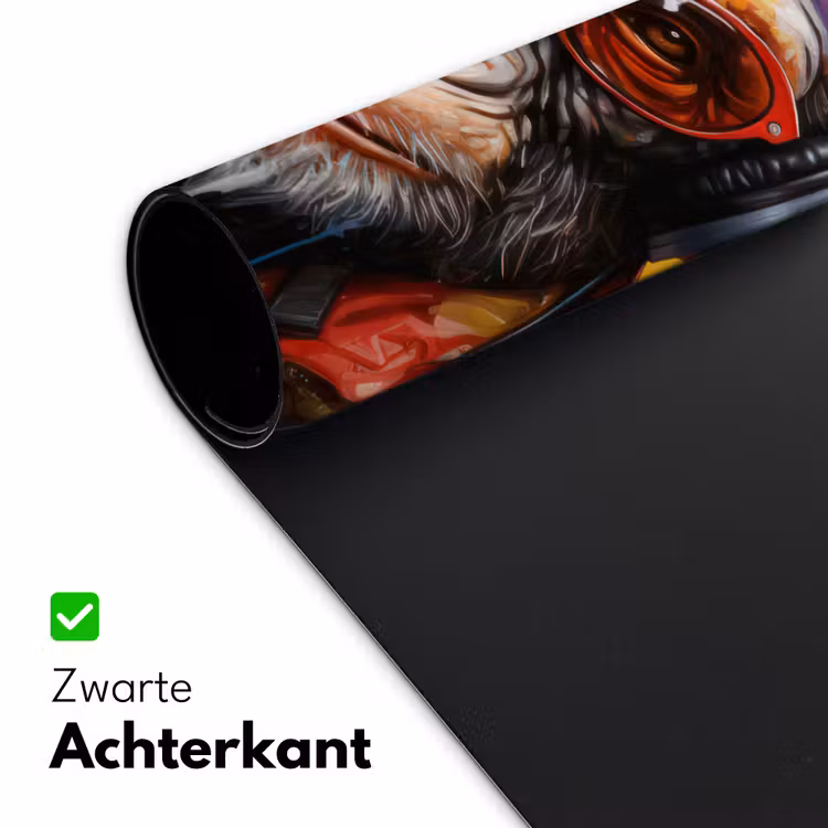 Bureau onderlegger - Chimpansee - Aap - dieren - Graffiti - Bril - Koptelefoon - Kleuren — 4