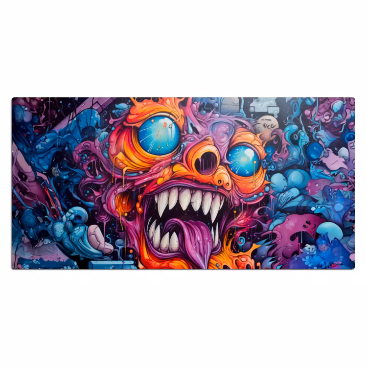 Bureau onderlegger - Monster - Graffiti - Kleuren - Oranje — 1