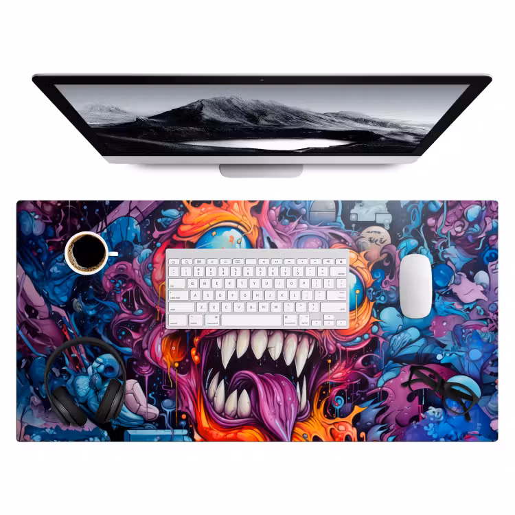 Bureau onderlegger - Monster - Graffiti - Kleuren - Oranje — 3