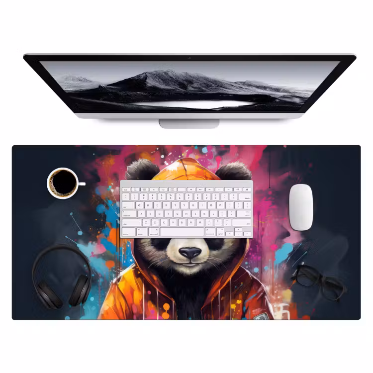 Bureau onderlegger - Panda - Jas - Graffiti - Oranje — 3