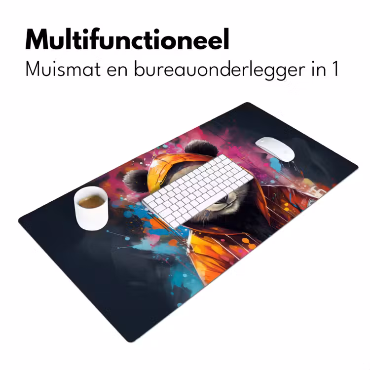 Bureau onderlegger - Panda - Jas - Graffiti - Oranje — 6