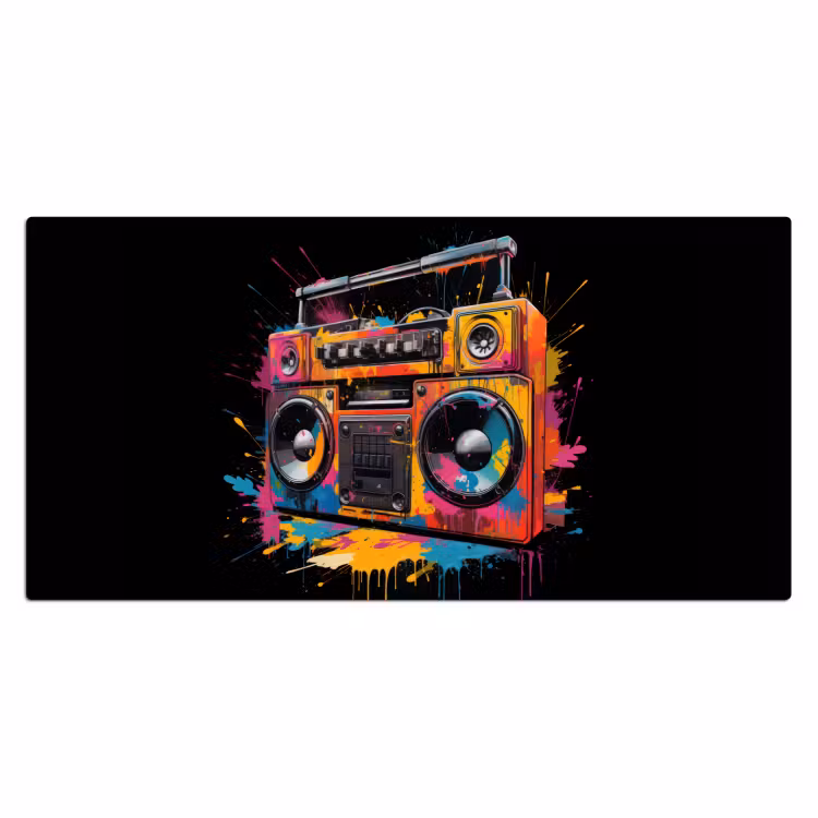 Bureau onderlegger - Radio - Graffiti - Box - Kleuren - Zwart — 1