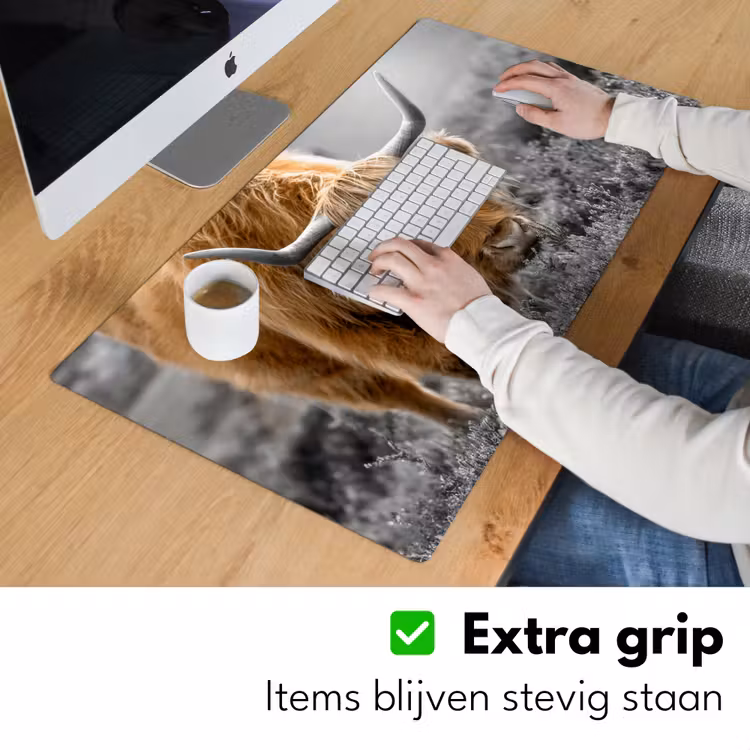 Bureau onderlegger - Schotse Hooglander - Dieren - Bruin - Koe - Zwart - Wit - Natuur — 5