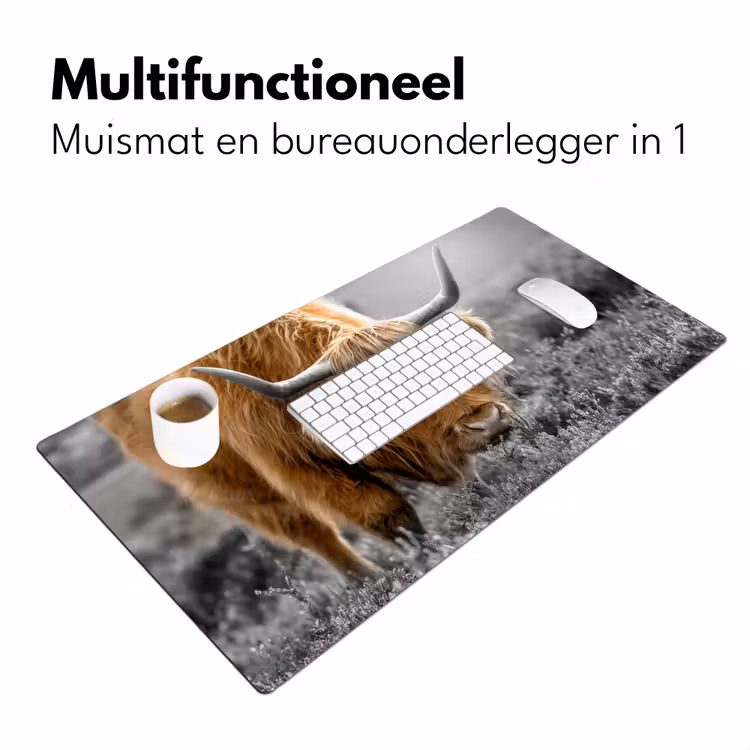 Bureau onderlegger - Schotse Hooglander - Dieren - Bruin - Koe - Zwart - Wit - Natuur — 6