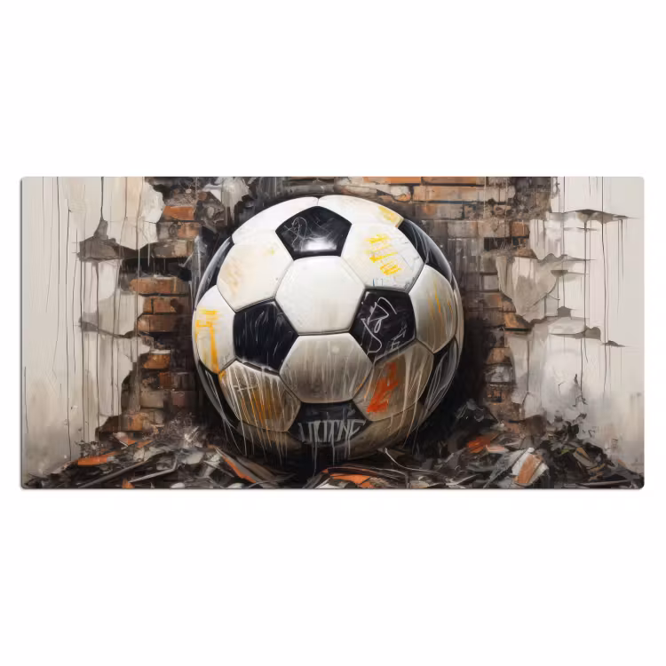 Bureau onderlegger - Voetbal - Muur - Zwart - Wit — 1