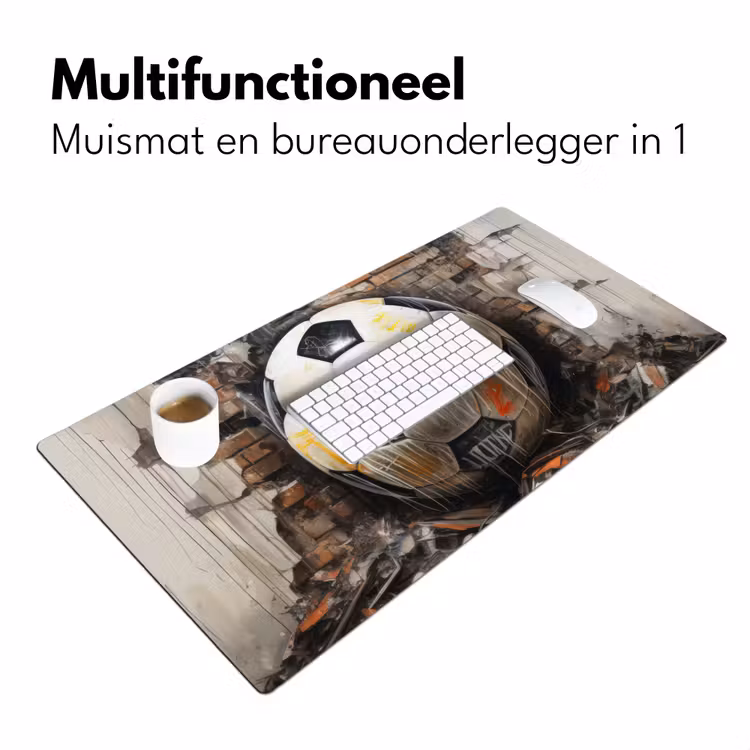 Bureau onderlegger - Voetbal - Muur - Zwart - Wit — 6