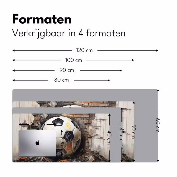 Bureau onderlegger - Voetbal - Muur - Zwart - Wit — 7