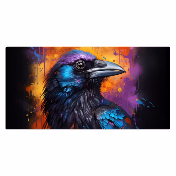 Bureau onderlegger - Vogel - Kraai - Graffiti - Zwart - Dieren — 1