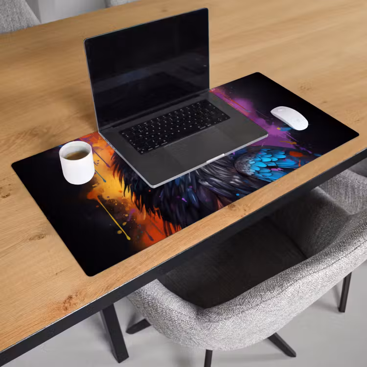 Bureau onderlegger - Vogel - Kraai - Graffiti - Zwart - Dieren — 2