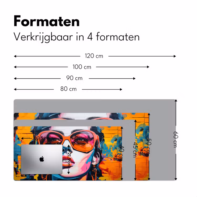 Bureau onderlegger - Vrouw - Bril - Kleuren - Graffiti — 7