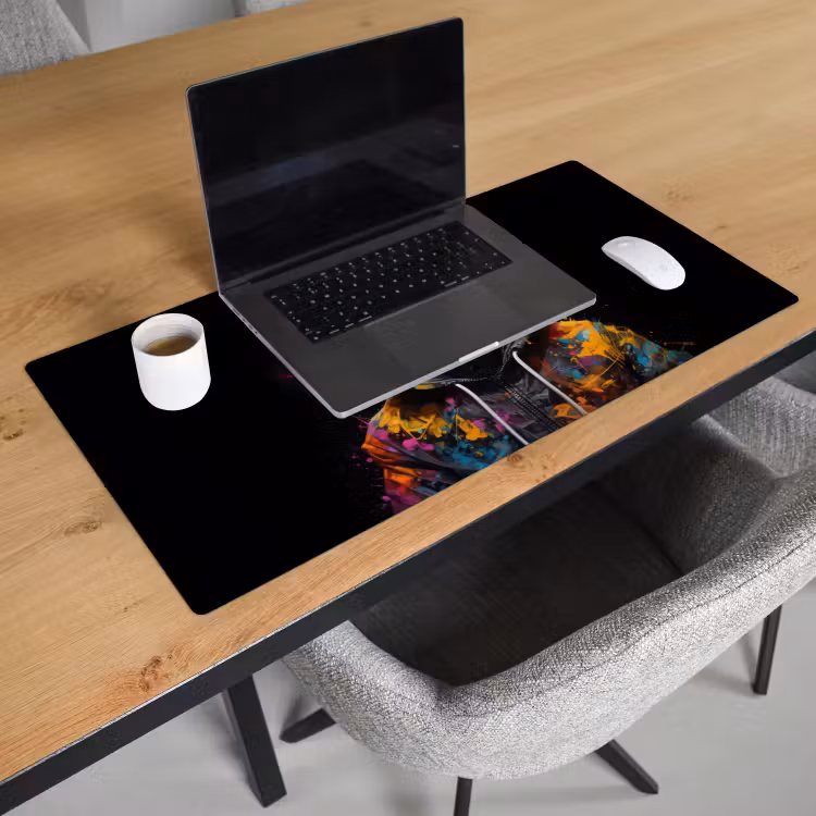 Bureau onderlegger - Kat - Jas - Graffiti - Bril - Zwart — 2