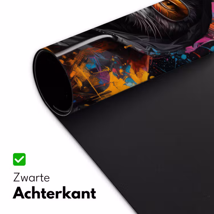 Bureau onderlegger - Kat - Jas - Graffiti - Bril - Zwart — 4
