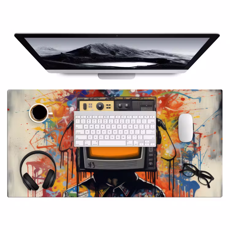 Bureau onderlegger - Televisie - Graffiti - Mens - Kleuren — 3