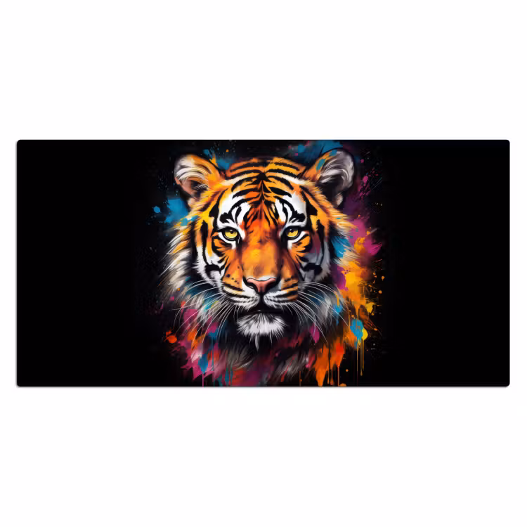 Bureau onderlegger - Tijger - Graffiti - Dieren - Zwart — 1