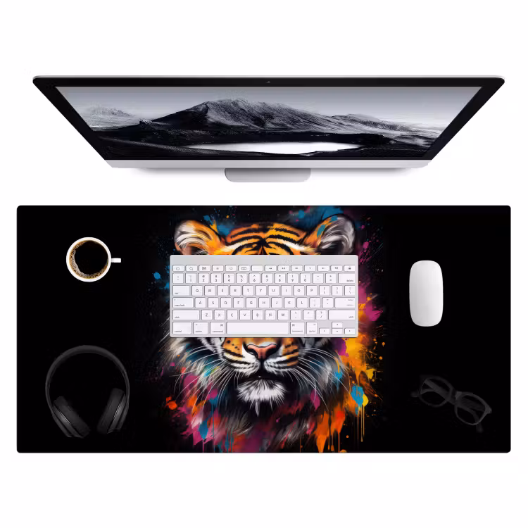 Bureau onderlegger - Tijger - Graffiti - Dieren - Zwart — 3