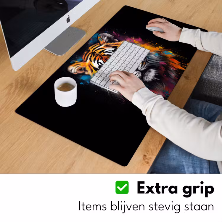 Bureau onderlegger - Tijger - Graffiti - Dieren - Zwart — 5