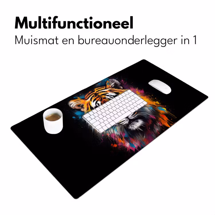 Bureau onderlegger - Tijger - Graffiti - Dieren - Zwart — 6