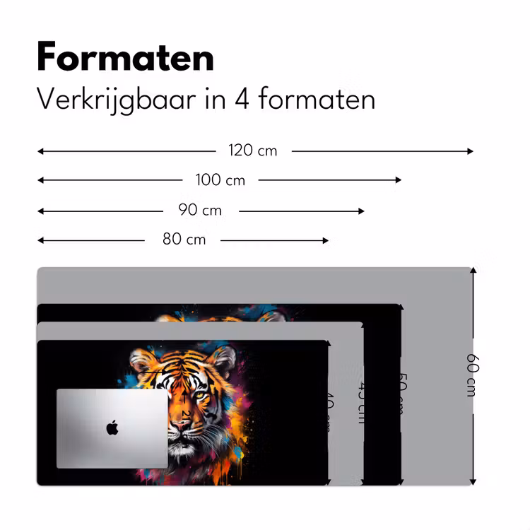 Bureau onderlegger - Tijger - Graffiti - Dieren - Zwart — 7