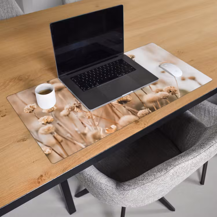 Bureau onderlegger - droogbloemen-beige-bloemen-natuur — 3