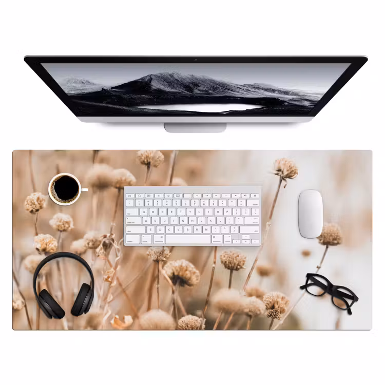 Bureau onderlegger - droogbloemen-beige-bloemen-natuur — 4