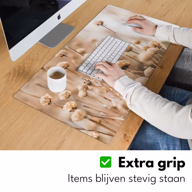 Bureau onderlegger - droogbloemen-beige-bloemen-natuur — 6
