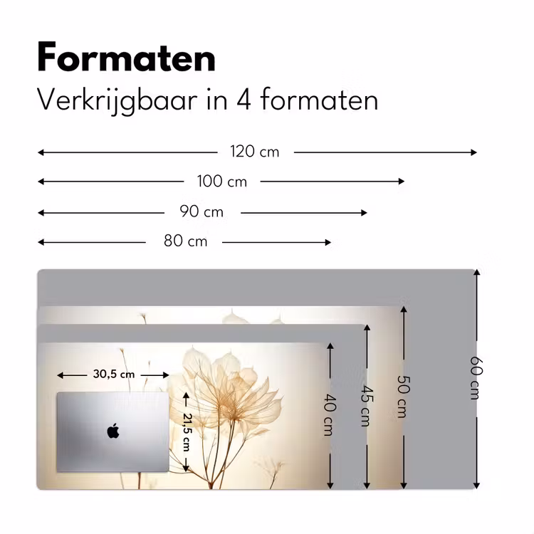 Bureau onderlegger - droogbloemen-beige-planten-wit — 8