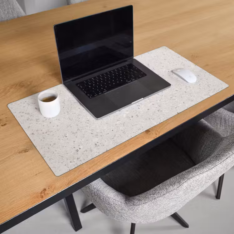 Bureau onderlegger - graniet-grijs-patroon-design-wit — 2