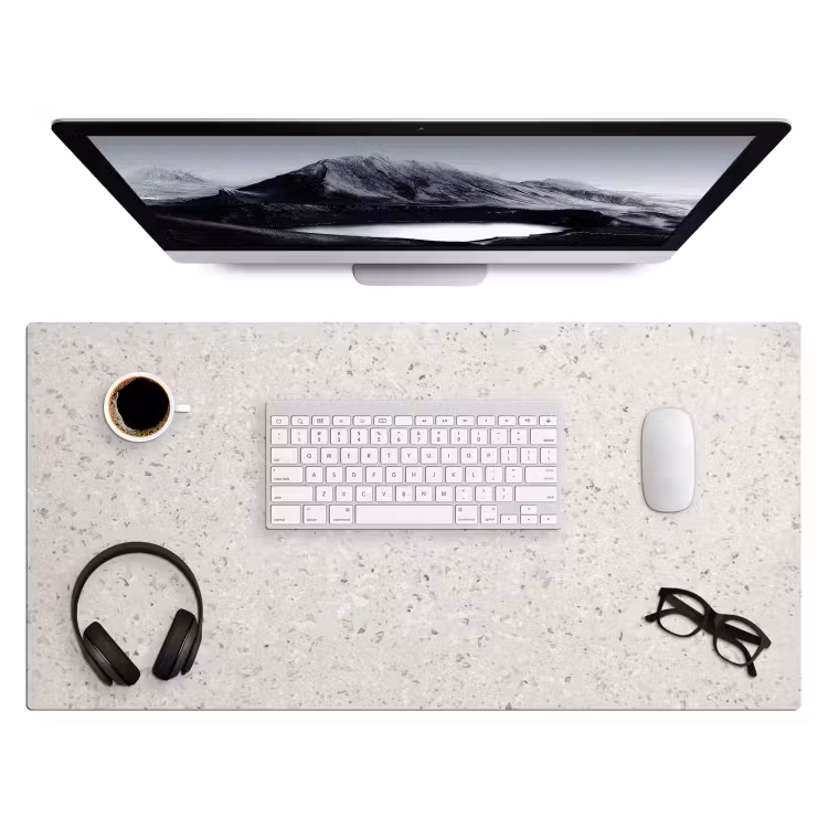 Bureau onderlegger - graniet-grijs-patroon-design-wit — 3