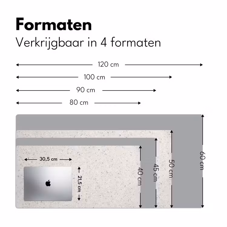 Bureau onderlegger - graniet-grijs-patroon-design-wit — 7