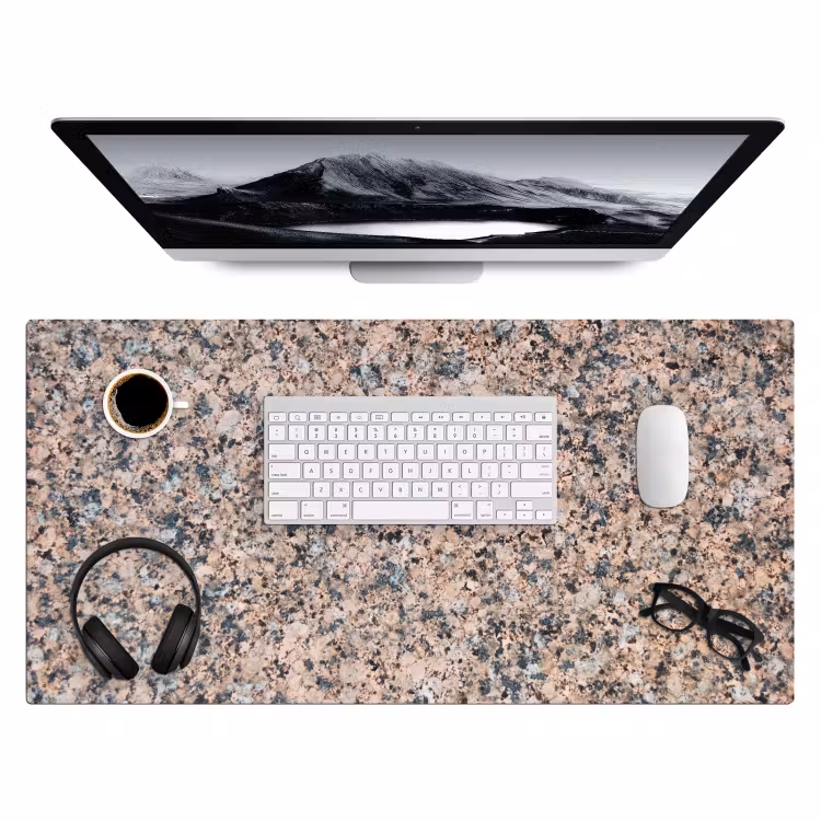 Bureau onderlegger - graniet-steen-patroon-design-bruin-grijs — 3