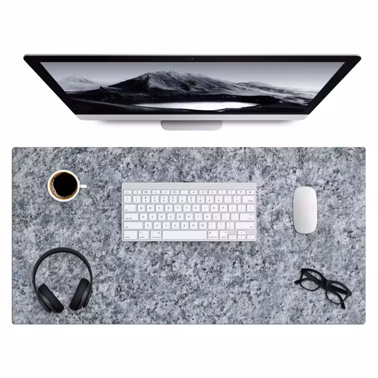 Bureau onderlegger - graniet-steen-patroon-design-grijs — 3