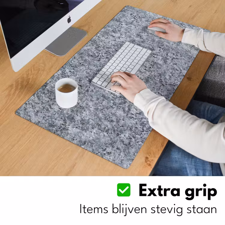 Bureau onderlegger - graniet-steen-patroon-design-grijs — 5