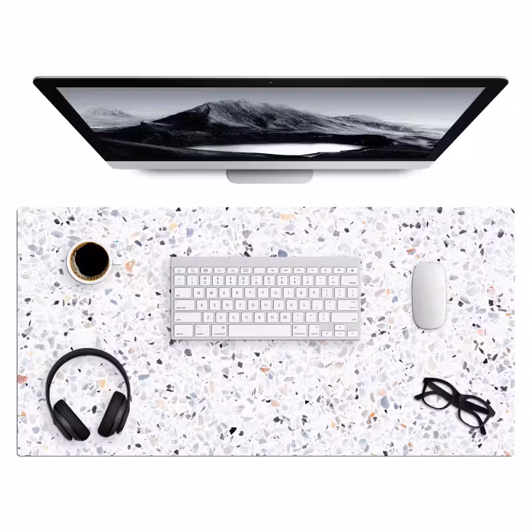 Bureau onderlegger - graniet-structuur-design-wit — 3