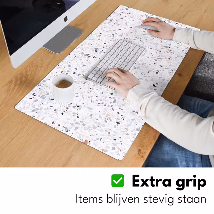 Bureau onderlegger - graniet-structuur-design-wit — 5