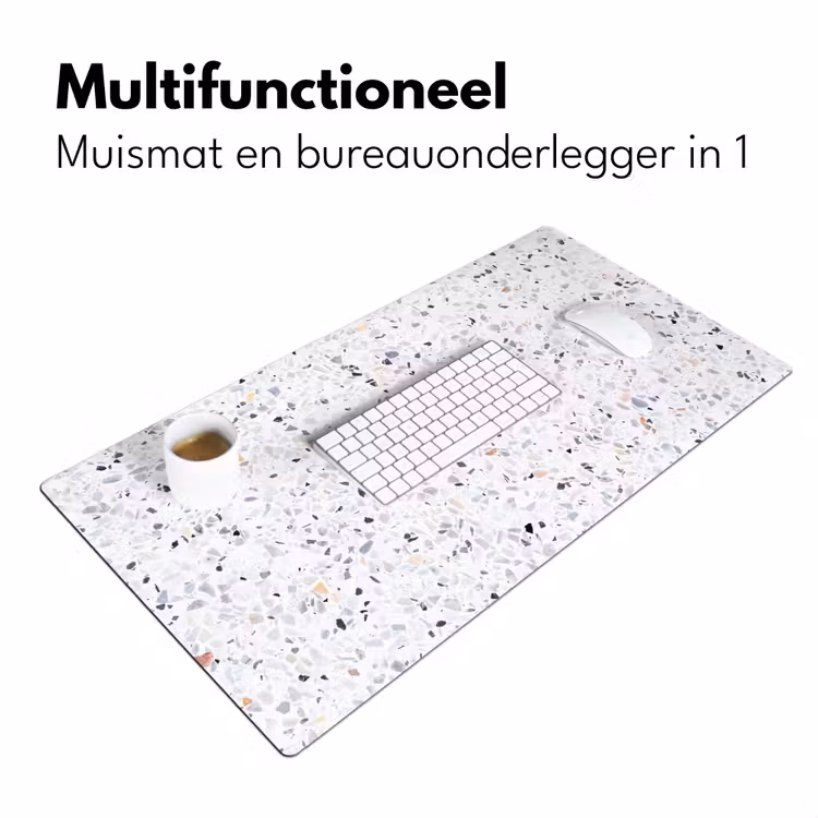 Bureau onderlegger - graniet-structuur-design-wit — 6