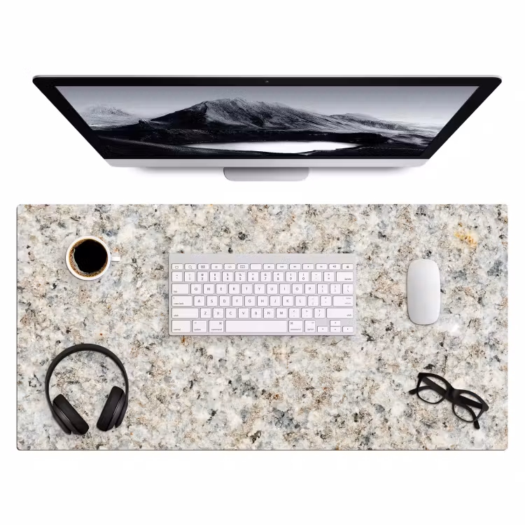 Bureau onderlegger - graniet-wit-grijs-steen-textuur — 3