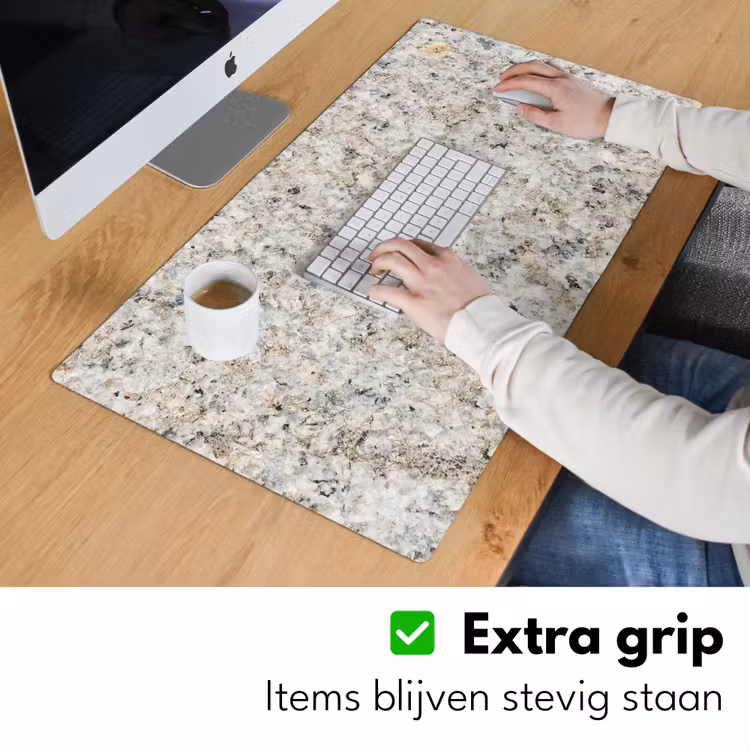 Bureau onderlegger - graniet-wit-grijs-steen-textuur — 5