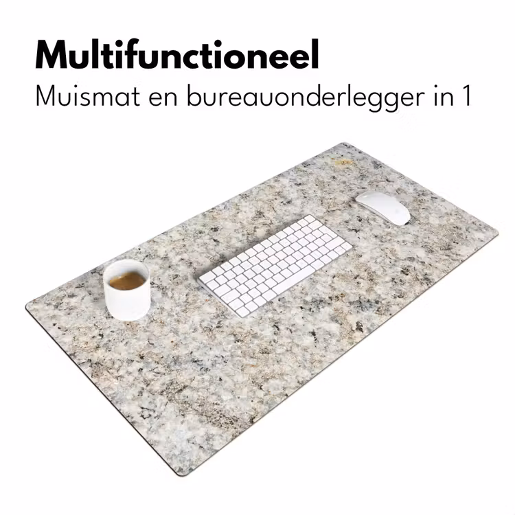 Bureau onderlegger - graniet-wit-grijs-steen-textuur — 6