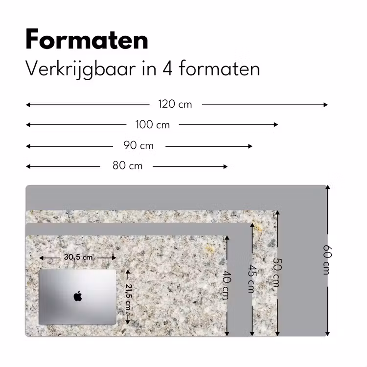 Bureau onderlegger - graniet-wit-grijs-steen-textuur — 7