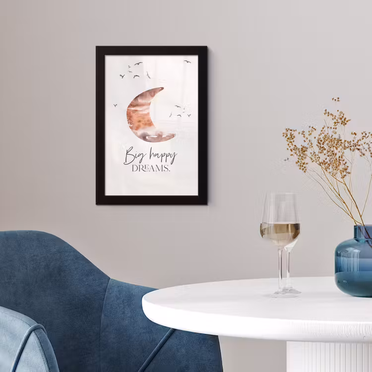Poster met lijst - Kinderen - Spreuken - Big happy dreams - Jongens - Meisjes - Waterverf — 4