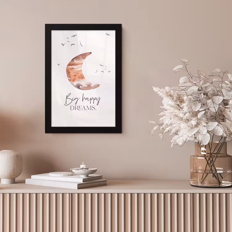 Poster met lijst - Kinderen - Spreuken - Big happy dreams - Jongens - Meisjes - Waterverf — 5