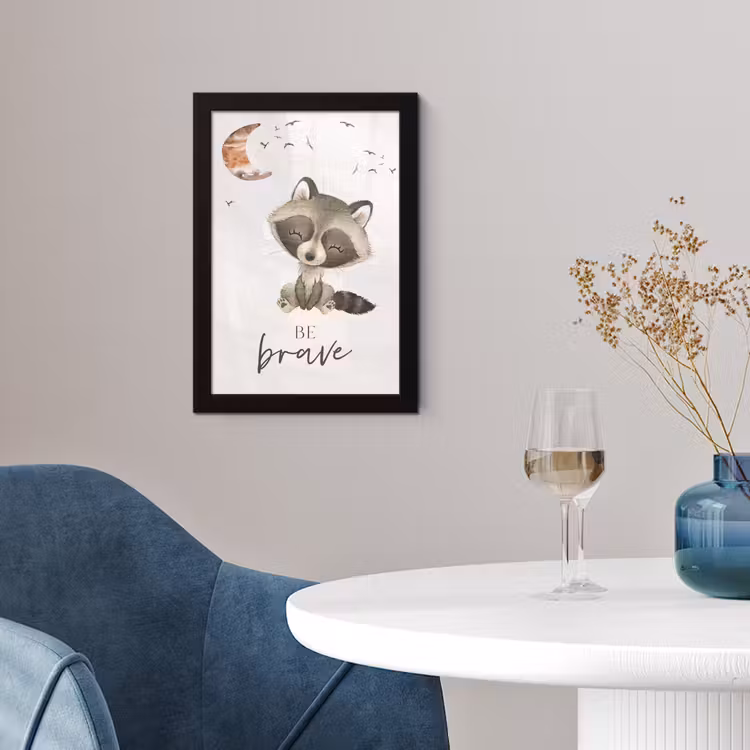 Poster met lijst - Waterverf - Be brave - Quotes - Kinderen - Jongens - Meisjes — 4